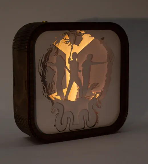  Wooden Paper Night Light Trio with Wands